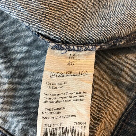 True Style Womens Denim Jacket Retro Trucker Medium Wash Fading M - Picture 4 of 4